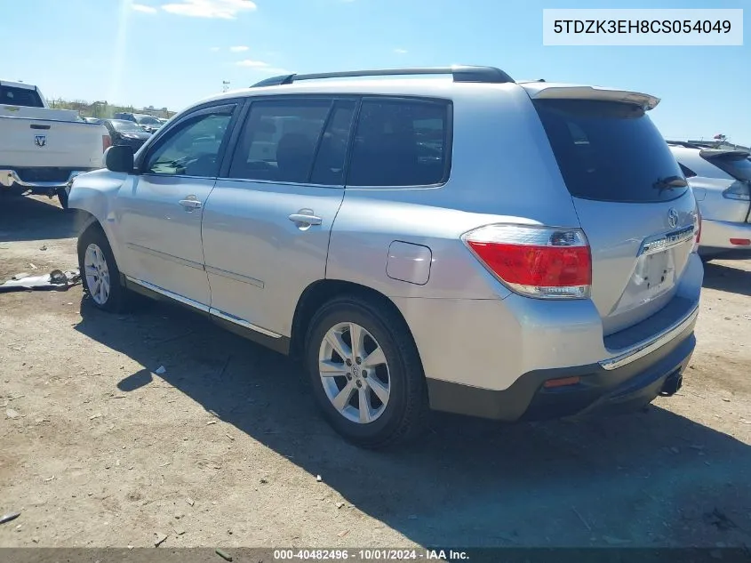 2012 Toyota Highlander Se VIN: 5TDZK3EH8CS054049 Lot: 40482496