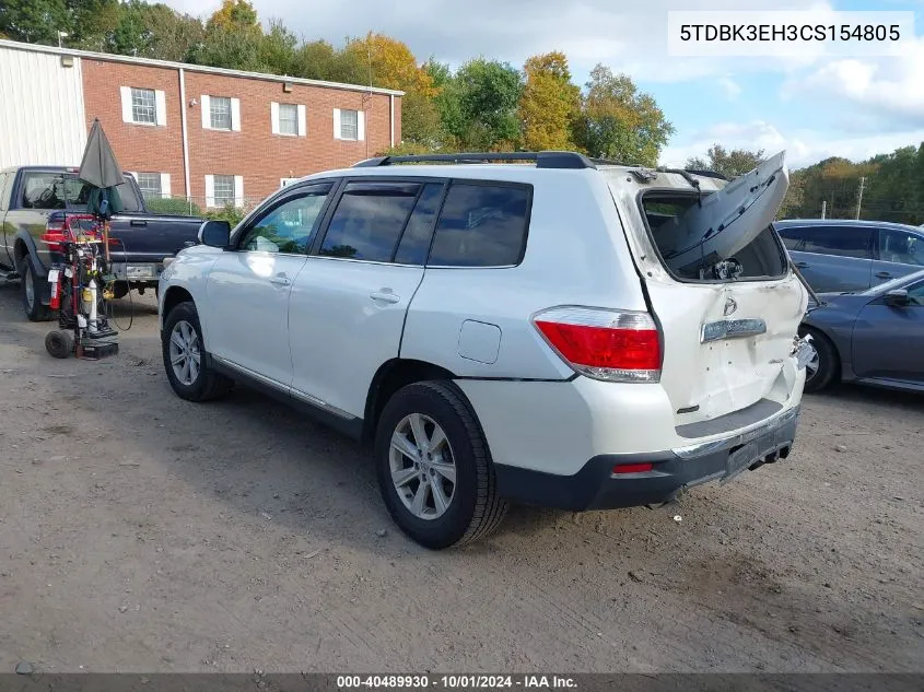 5TDBK3EH3CS154805 2012 Toyota Highlander Base V6