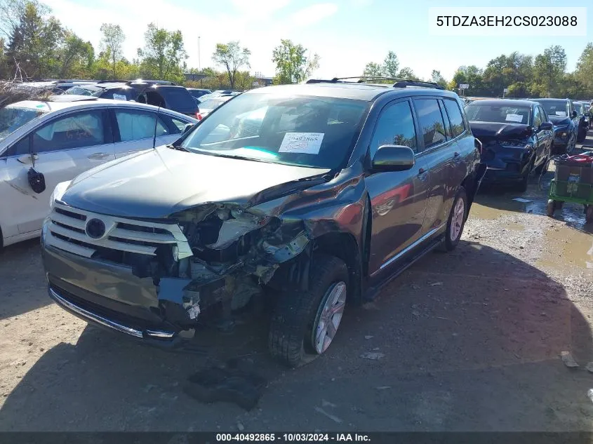 2012 Toyota Highlander VIN: 5TDZA3EH2CS023088 Lot: 40492865