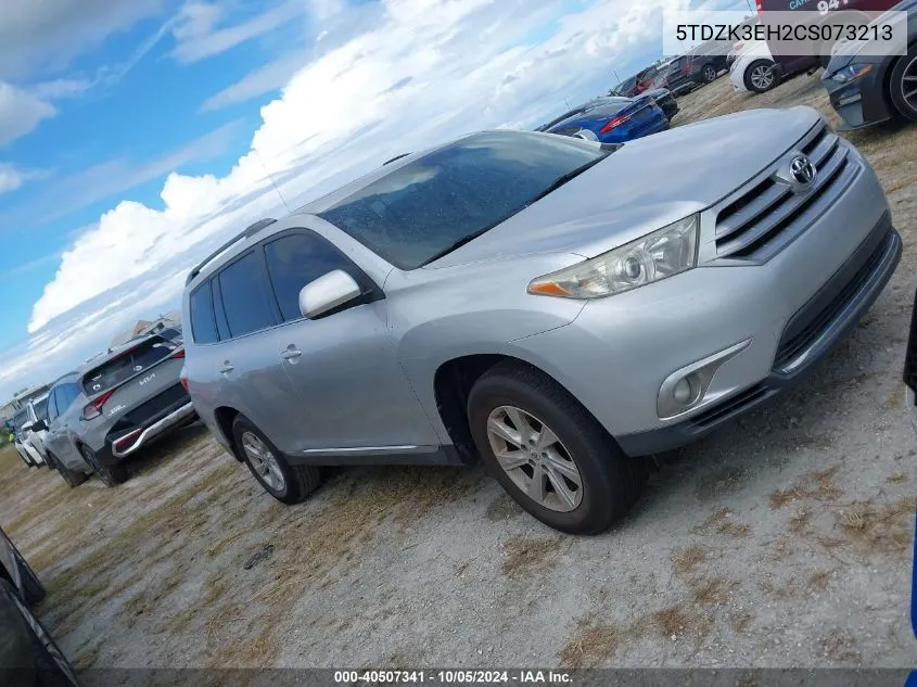 2012 Toyota Highlander Se VIN: 5TDZK3EH2CS073213 Lot: 40507341