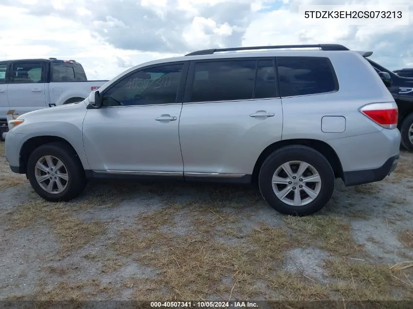 2012 Toyota Highlander Se VIN: 5TDZK3EH2CS073213 Lot: 40507341