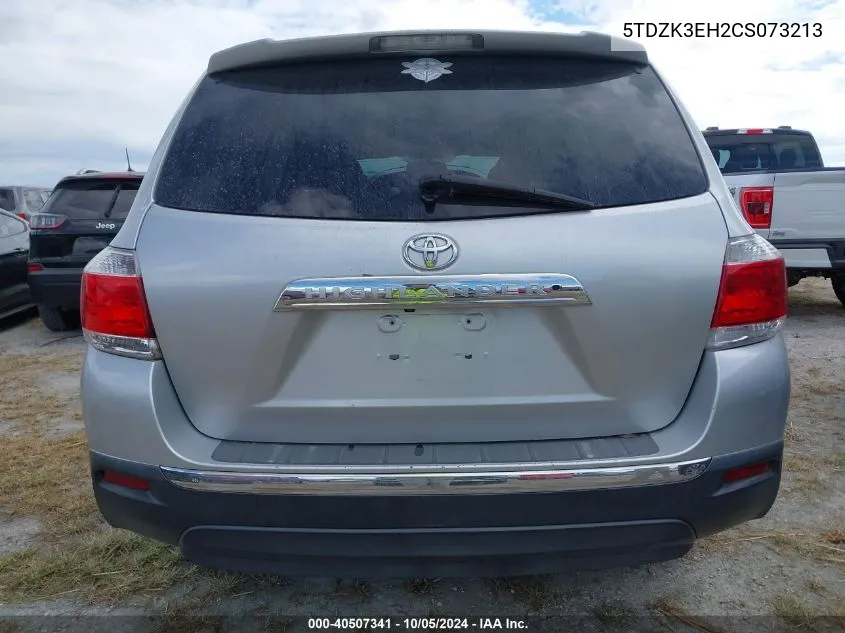 2012 Toyota Highlander Se VIN: 5TDZK3EH2CS073213 Lot: 40507341