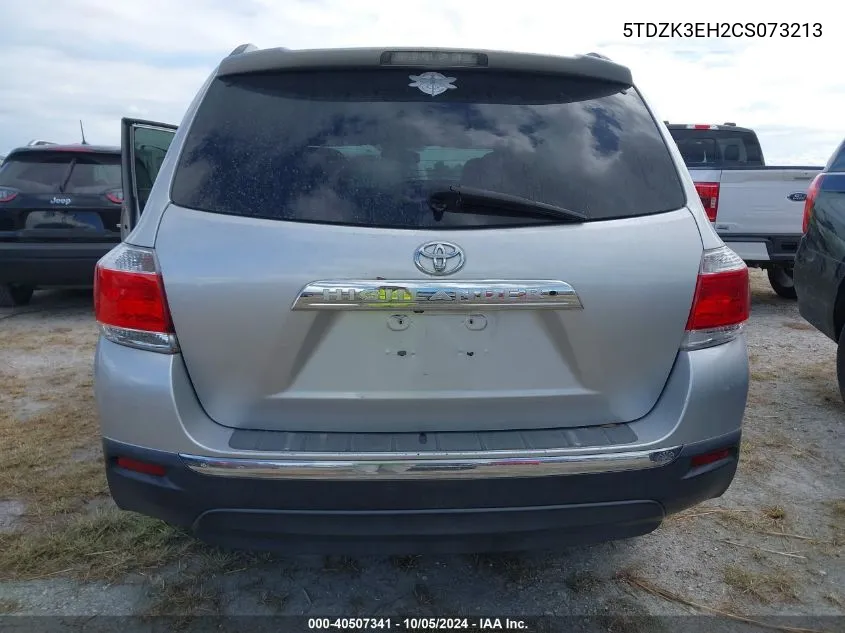 2012 Toyota Highlander Se VIN: 5TDZK3EH2CS073213 Lot: 40507341