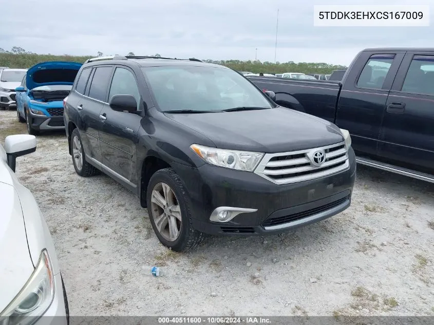 2012 Toyota Highlander Limited V6 VIN: 5TDDK3EHXCS167009 Lot: 40511600