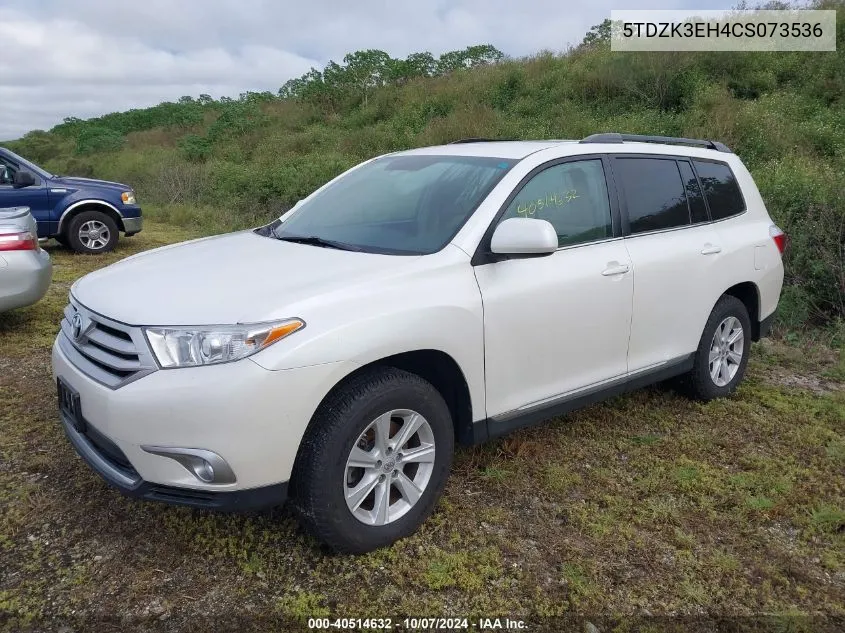 2012 Toyota Highlander Se VIN: 5TDZK3EH4CS073536 Lot: 40514632