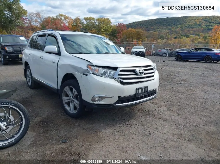 2012 Toyota Highlander Limited V6 VIN: 5TDDK3EH6CS130684 Lot: 40582189