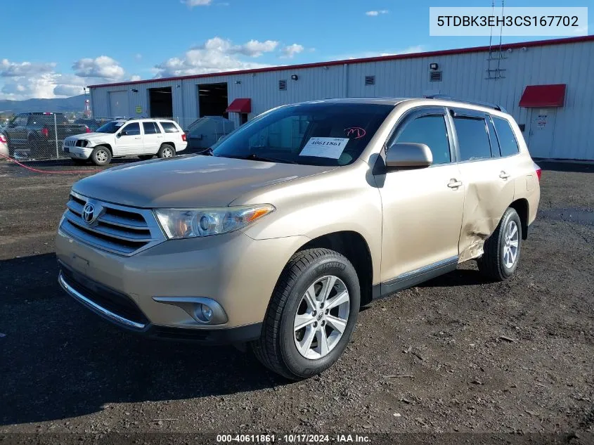 2012 Toyota Highlander Se V6 VIN: 5TDBK3EH3CS167702 Lot: 40611861