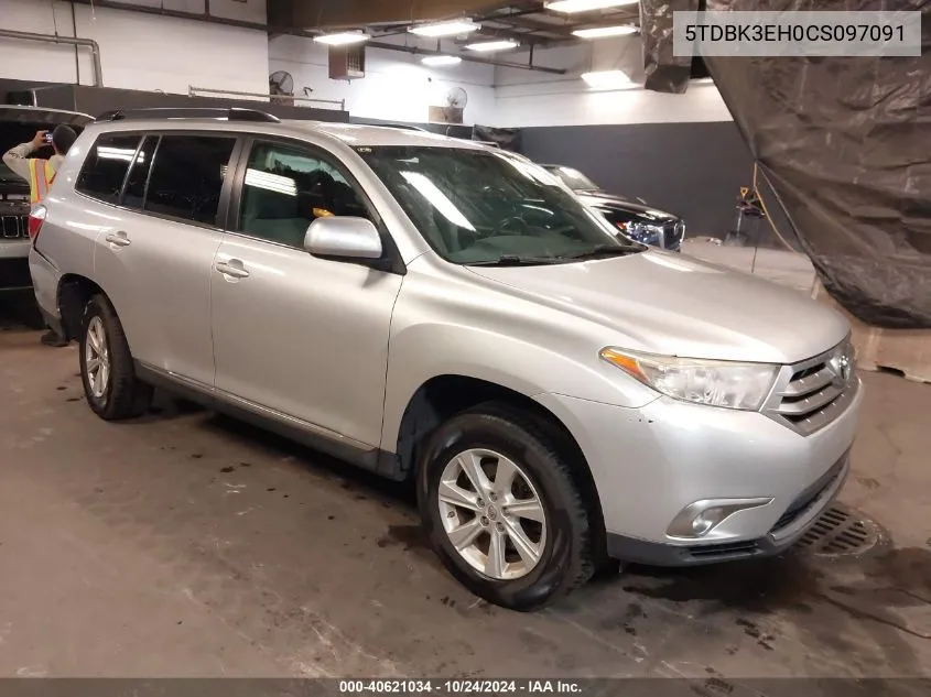 5TDBK3EH0CS097091 2012 Toyota Highlander Se