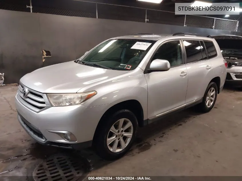 5TDBK3EH0CS097091 2012 Toyota Highlander Se