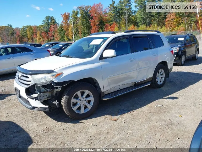 2012 Toyota Highlander Se V6 VIN: 5TDBK3EH6CS169458 Lot: 40623432