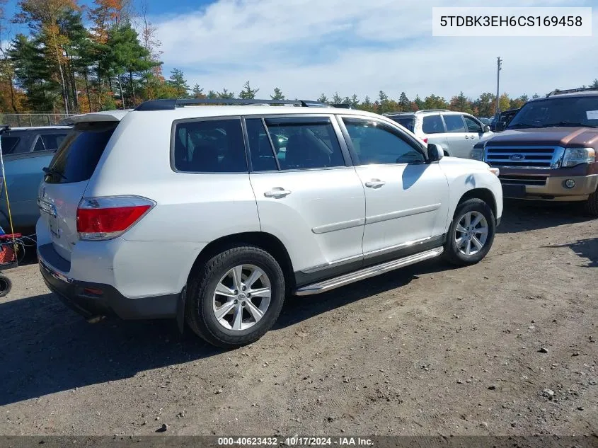 2012 Toyota Highlander Se V6 VIN: 5TDBK3EH6CS169458 Lot: 40623432