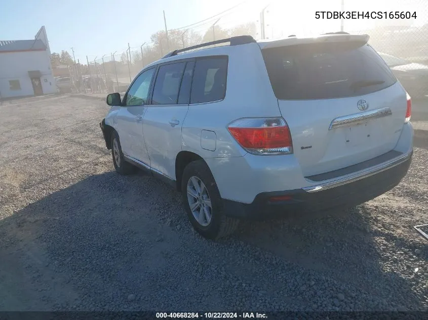 5TDBK3EH4CS165604 2012 Toyota Highlander Base V6