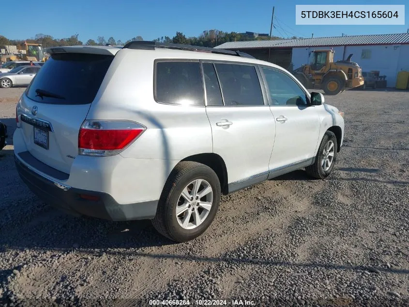 5TDBK3EH4CS165604 2012 Toyota Highlander Base V6