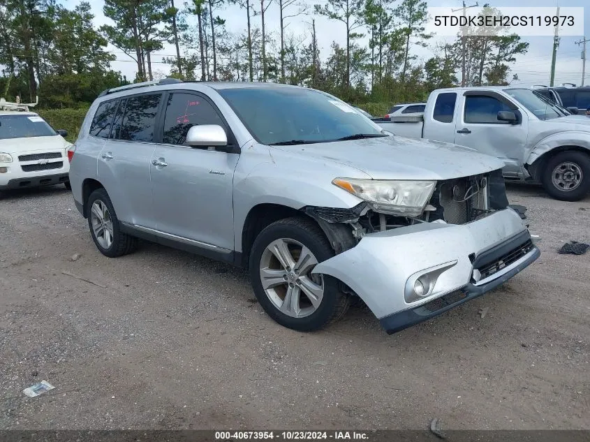 2012 Toyota Highlander Limited V6 VIN: 5TDDK3EH2CS119973 Lot: 40673954