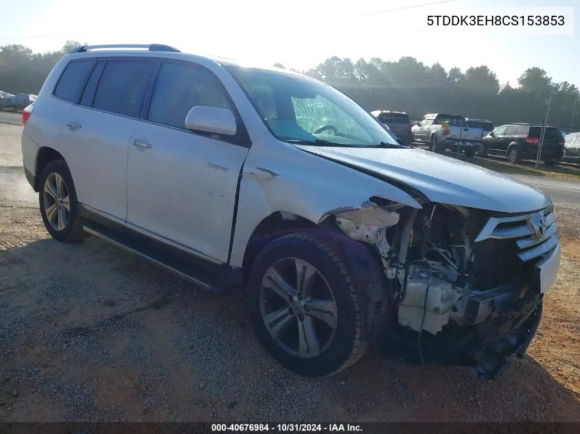 2012 Toyota Highlander Limited V6 VIN: 5TDDK3EH8CS153853 Lot: 40676984