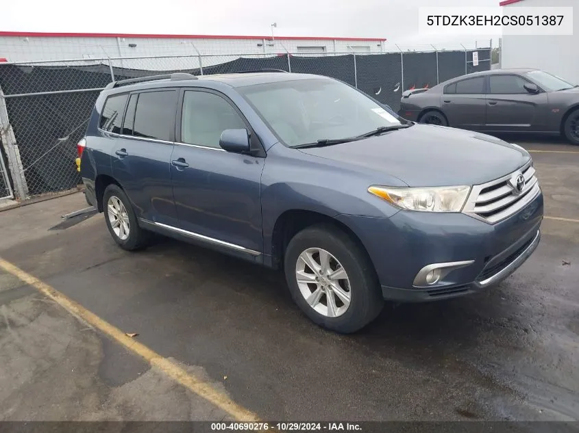 2012 Toyota Highlander Se V6 VIN: 5TDZK3EH2CS051387 Lot: 40690276