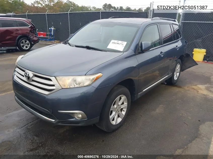 2012 Toyota Highlander Se V6 VIN: 5TDZK3EH2CS051387 Lot: 40690276