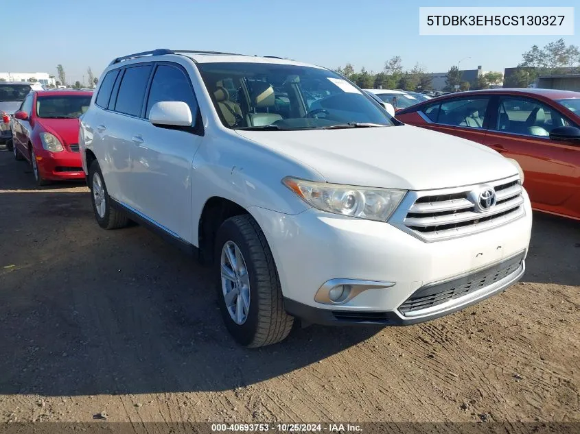 2012 Toyota Highlander Se V6 VIN: 5TDBK3EH5CS130327 Lot: 40693753