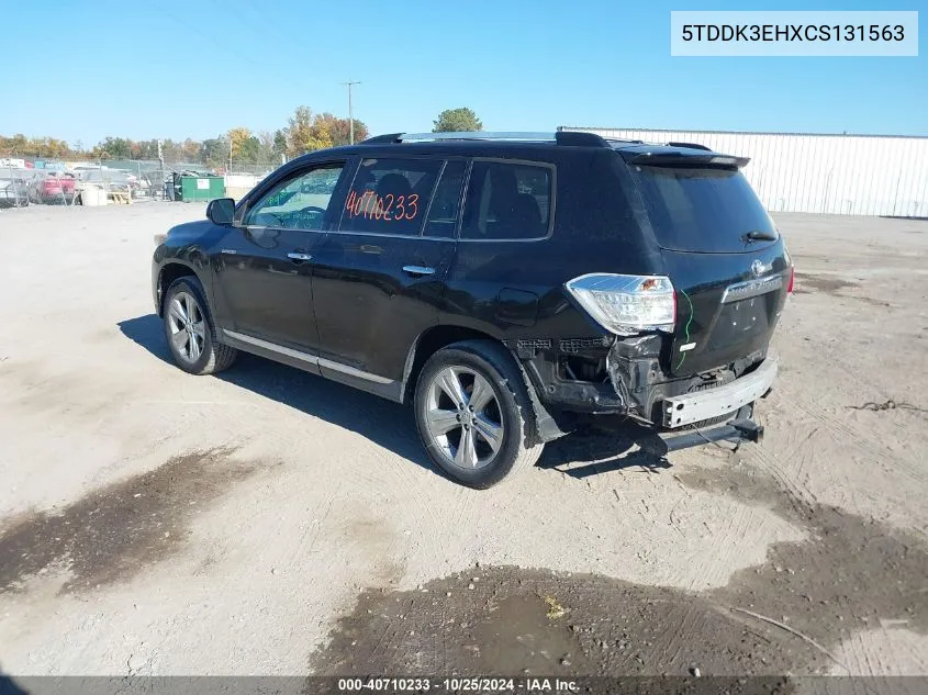 2012 Toyota Highlander Limited V6 VIN: 5TDDK3EHXCS131563 Lot: 40710233