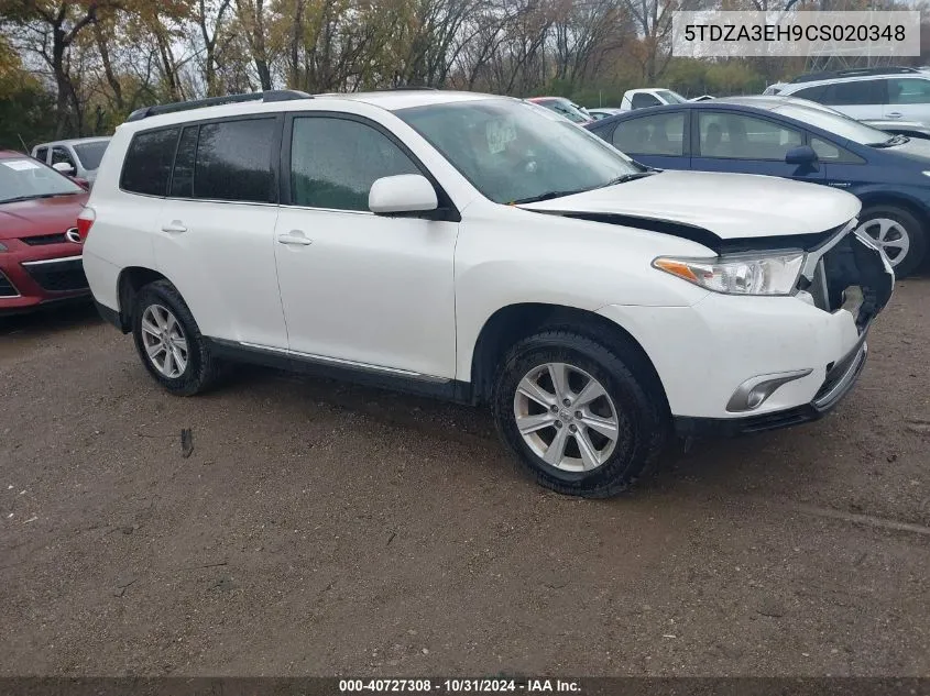 2012 Toyota Highlander Se VIN: 5TDZA3EH9CS020348 Lot: 40727308