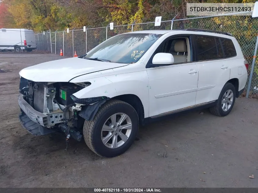 2012 Toyota Highlander Se V6 VIN: 5TDBK3EH9CS112493 Lot: 40752118