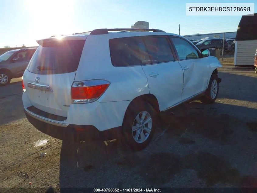 5TDBK3EH8CS128698 2012 Toyota Highlander Se