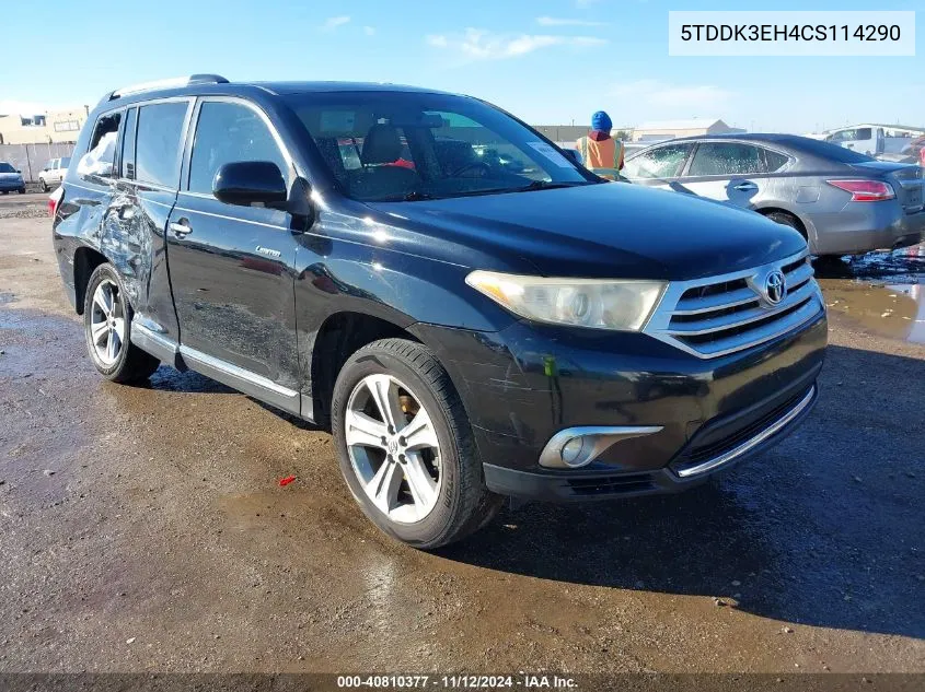 2012 Toyota Highlander Limited V6 VIN: 5TDDK3EH4CS114290 Lot: 40810377