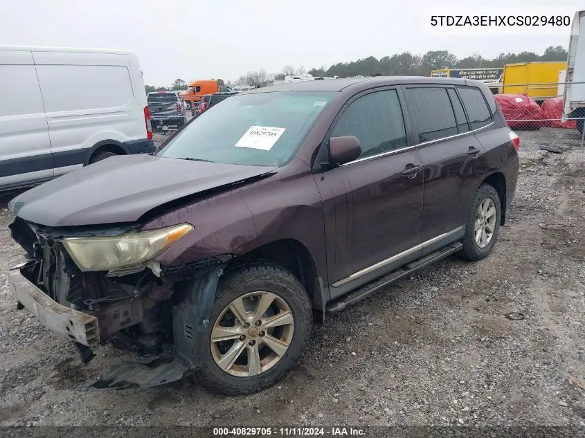 5TDZA3EHXCS029480 2012 Toyota Highlander