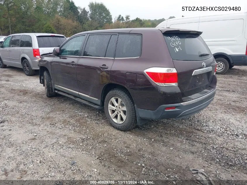 5TDZA3EHXCS029480 2012 Toyota Highlander