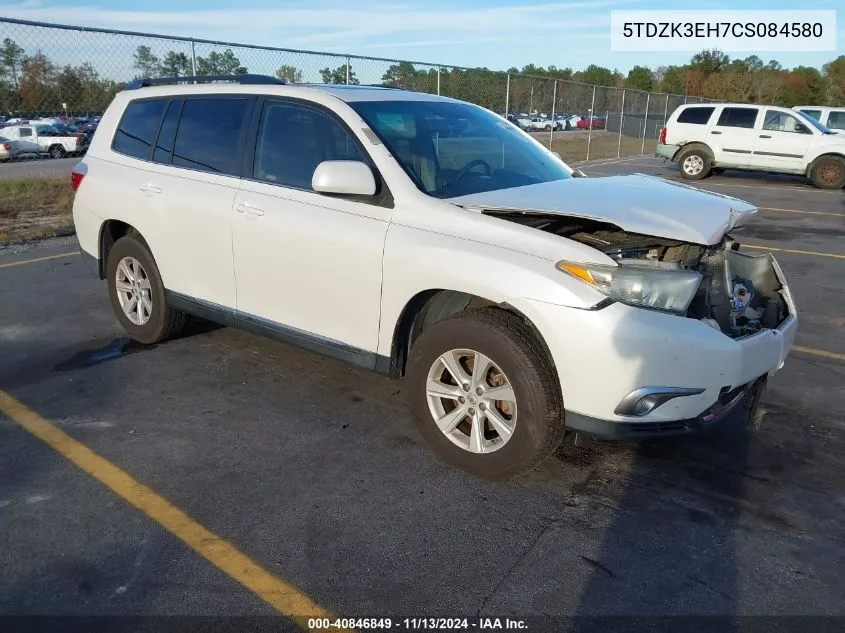 2012 Toyota Highlander Se V6 VIN: 5TDZK3EH7CS084580 Lot: 40846849