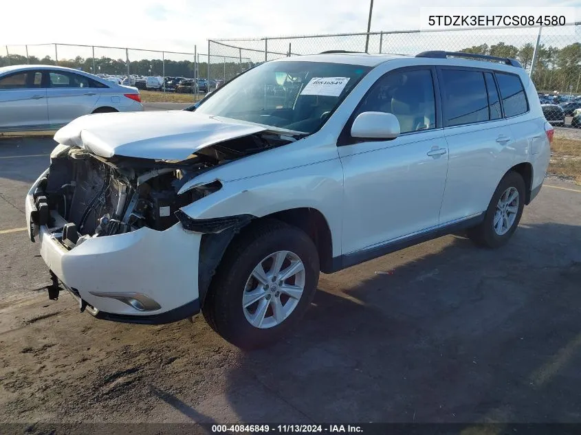 2012 Toyota Highlander Se V6 VIN: 5TDZK3EH7CS084580 Lot: 40846849