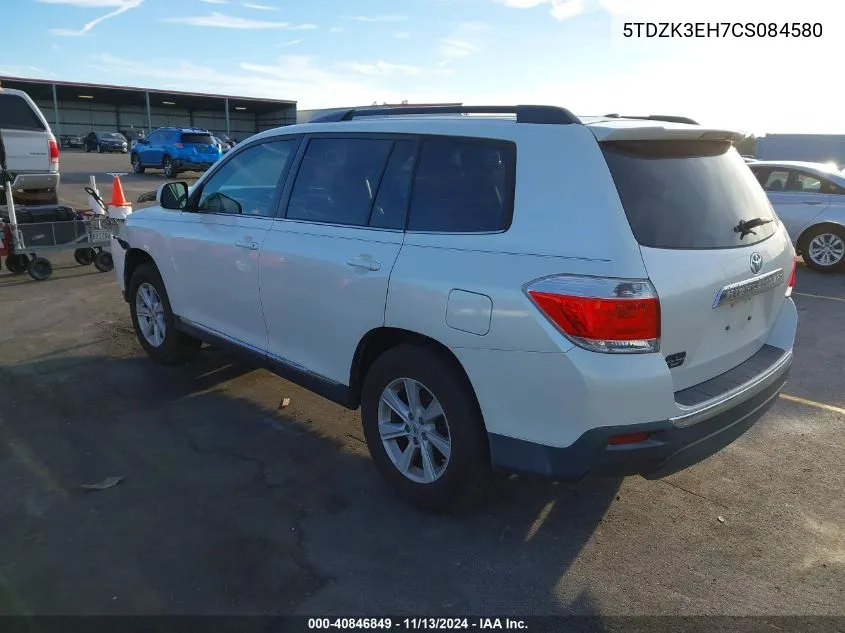 2012 Toyota Highlander Se V6 VIN: 5TDZK3EH7CS084580 Lot: 40846849