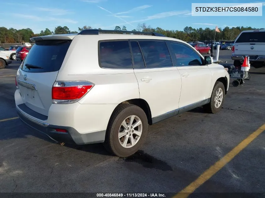 2012 Toyota Highlander Se V6 VIN: 5TDZK3EH7CS084580 Lot: 40846849