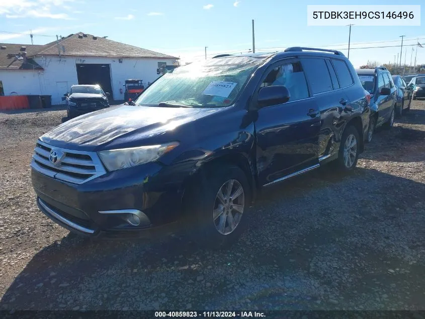 2012 Toyota Highlander Se V6 VIN: 5TDBK3EH9CS146496 Lot: 40859823