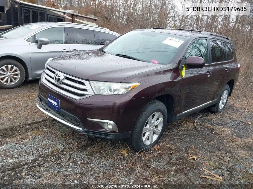 2013 Toyota Highlander Se V6 VIN: 5TDBK3EHXDS179685 Lot: 38576216