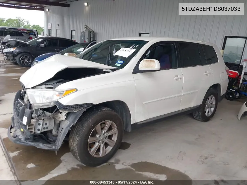 2013 Toyota Highlander VIN: 5TDZA3EH1DS037033 Lot: 39453343