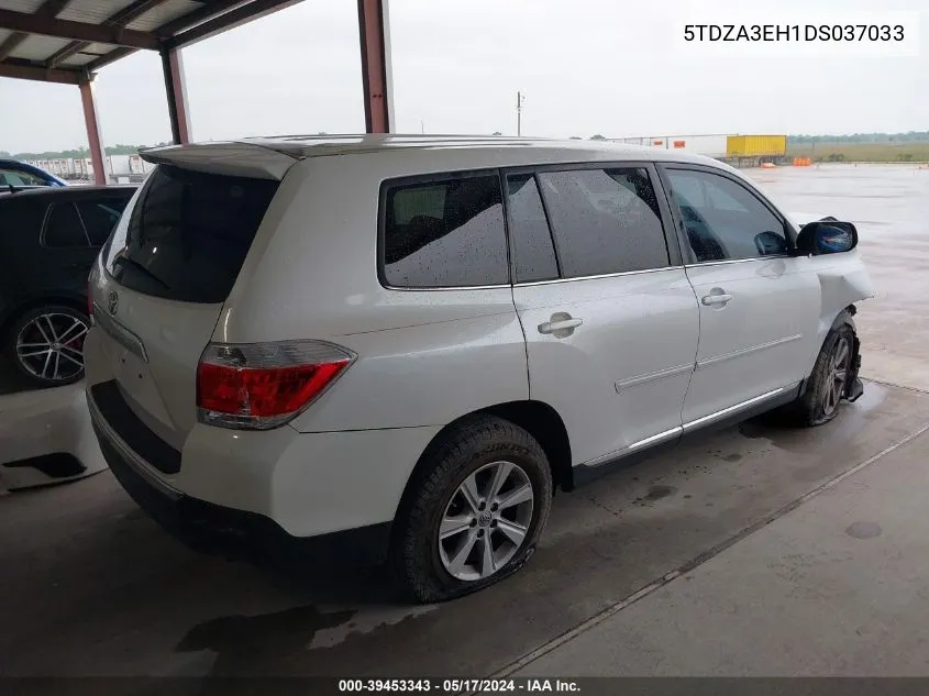 2013 Toyota Highlander VIN: 5TDZA3EH1DS037033 Lot: 39453343