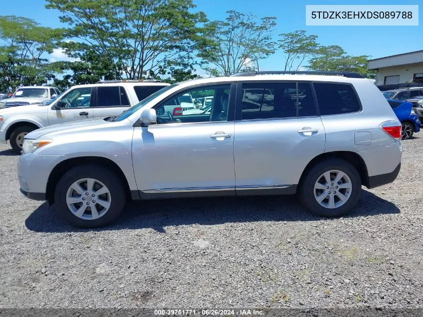 2013 Toyota Highlander Base Plus V6/Base V6/Se V6 VIN: 5TDZK3EHXDS089788 Lot: 39751771