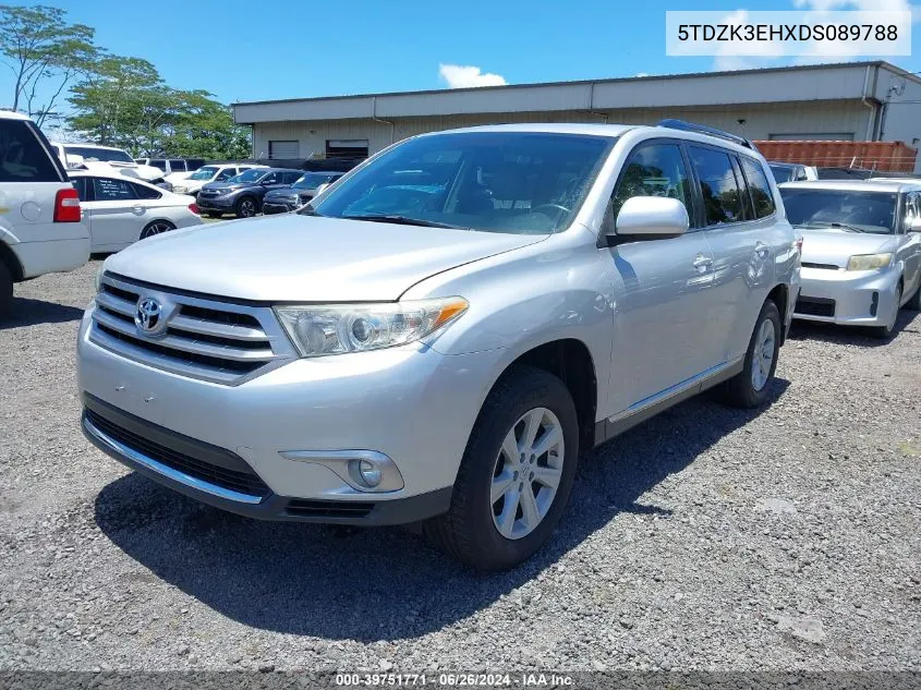 2013 Toyota Highlander Base Plus V6/Base V6/Se V6 VIN: 5TDZK3EHXDS089788 Lot: 39751771