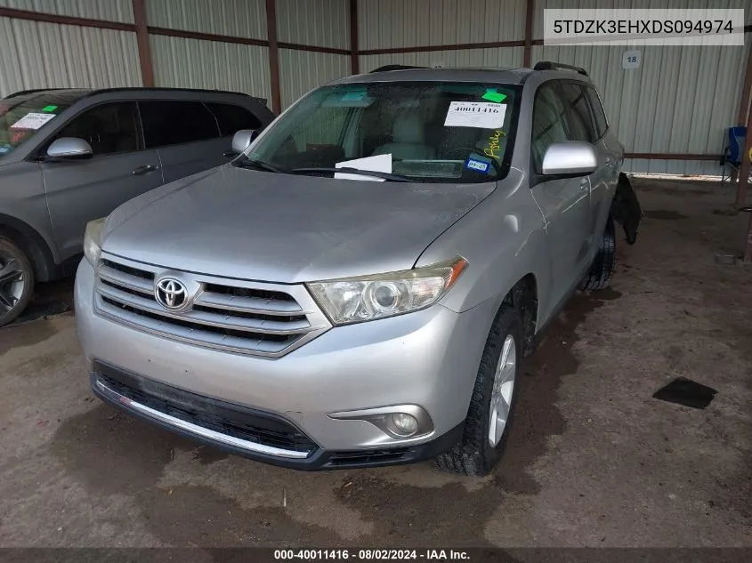 2013 Toyota Highlander Se V6 VIN: 5TDZK3EHXDS094974 Lot: 40011416