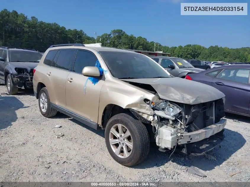 2013 Toyota Highlander Base Plus VIN: 5TDZA3EH4DS033154 Lot: 40050553