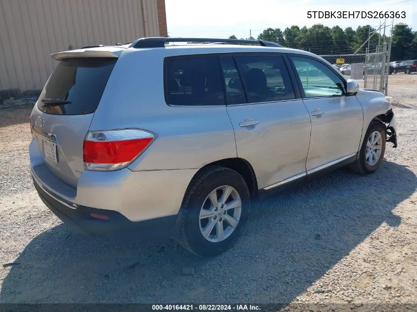 5TDBK3EH7DS266363 2013 Toyota Highlander Se V6