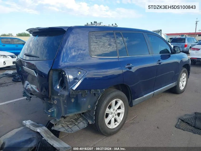 5TDZK3EH5DS100843 2013 Toyota Highlander Base V6