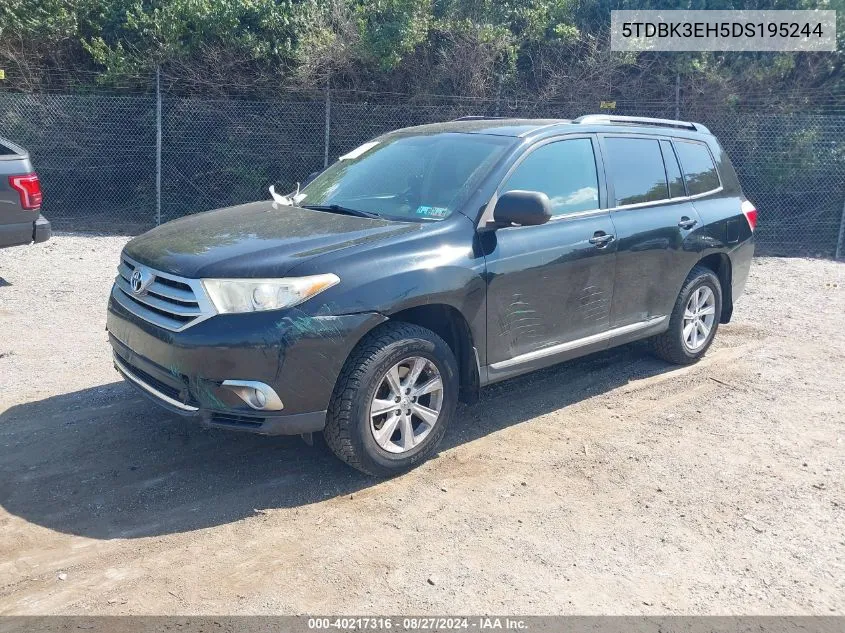 5TDBK3EH5DS195244 2013 Toyota Highlander Base Plus V6