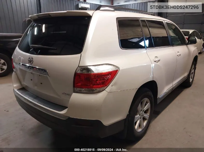 5TDBK3EH0DS247296 2013 Toyota Highlander Base Plus V6