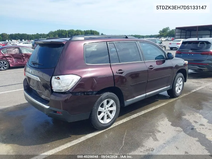 2013 Toyota Highlander Base Plus V6 VIN: 5TDZK3EH7DS133147 Lot: 40256045