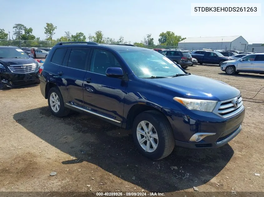 5TDBK3EH0DS261263 2013 Toyota Highlander Se V6