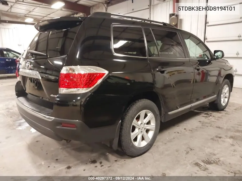 5TDBK3EH0DS194101 2013 Toyota Highlander Se V6