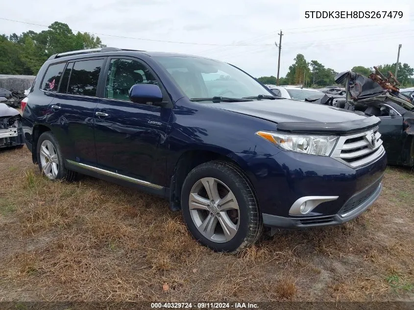 2013 Toyota Highlander Limited V6 VIN: 5TDDK3EH8DS267479 Lot: 40329724