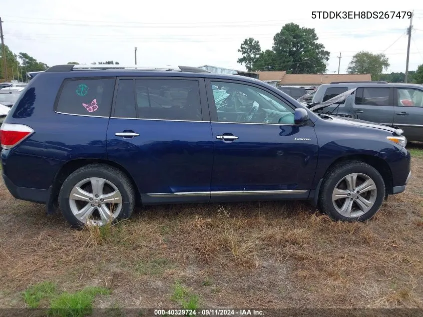 2013 Toyota Highlander Limited V6 VIN: 5TDDK3EH8DS267479 Lot: 40329724